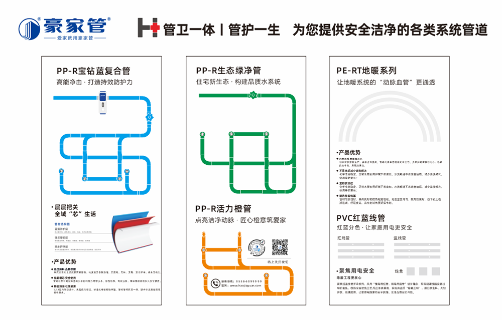 豪家管經(jīng)銷商室內(nèi)展板管路圖設(shè)計(jì)（2.4米X1.5米）